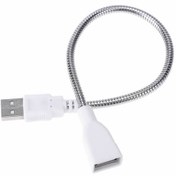 Resim Metal Usb Type A Soketli Uzatma Kablosu Kıvrılabilir Hortum Kordon 25cm Masa Lambası Led Aydınlatma Korumalı Adaptör Bilgisayar Güç Besleme Işık Aksesuarları Robiz