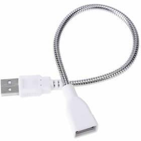 Resim Metal Usb Type A Soketli Uzatma Kablosu Kıvrılabilir Hortum Kordon 25cm Masa Lambası Led Aydınlatma Korumalı Adaptör Bilgisayar Güç Besleme Işık Aksesuarları 