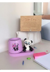 Resim Panda Not - Fotoğraf Tutuculu Kalemlik Saksı Seti Lila 