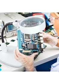 Resim Nikula-masaüstü 10x Led Işıklı Büyüteç Okuma El Sanatları Onarım Büyüteç 7765 Beyaz 