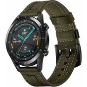 Resim Talazan Galaxy Watch 42mm 20mm Uyumlu Krd-19 Deri Kordon-yeşil 