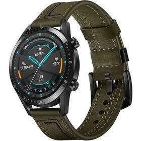 Resim Talazan Galaxy Watch 42mm 20mm Uyumlu Krd-19 Deri Kordon-yeşil 