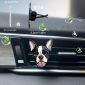 Resim 2D Düz, Karikatür Bulldog Araba Havalandırma Klipsi, Araba Kokusu Difüzörü, Sevimli Araba İç Mekanı, Koku Filmi ile, Pil Yok 