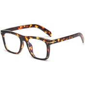 Resim Erkekler İçin Mavi Işık Karşıtı Güneş Gözlüğü Vintage RetroKare Erkek Güneş Gözlüğü Leopar Şeffaf 