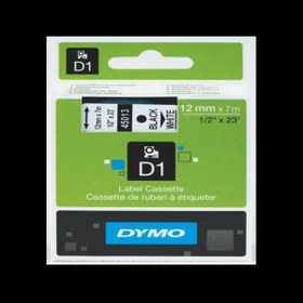 Resim Dymo D1 Şerit Standart 12 Mmx7 Mt Beyaz Üzerine Siyah 45013 S0720530 