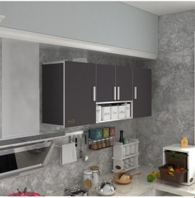 Resim Kenzlife hazır mutfak floro22 gri 060*150*22 mutfak banyo dolabı kapaklı raflı 