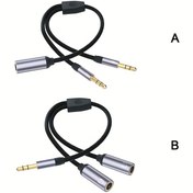 Resim Y Splitter AUX Kablosu Uzatma Kablosu Kaplamalı 3.5mm Jack Mikrofon Kulaklık Ses Bölücü Kablosu 2'si 1 Arada Erkek Kadın Mic Kulaklık 2 Adaptör Bilgisayar Stereo Fiş 3.5 Adaptör Müzik paylaşımı 