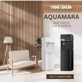 Resim Dokunmatik Su Sebili - Buz Makinalı, Gizli Damacana, Çocuk Kilidi, ECO Mod, Beyaz 