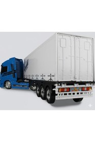Resim MYTOY Scania, Volvo Model Oyuncak Tır – 46 cm Uzunluk, Hareketli Dorse, 12 Tekerlekli Konteyner Tır 