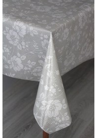 Resim Pvc Şeffaf Kaplama Zemin Kaydırmaz Silinebilir Muşamba Masa Örtüsü Mlssa-çiçekyaprak Gri 