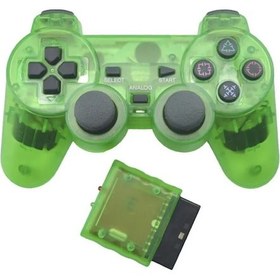 Resim Yeşil-şeffaf Renkli Kablosuz Gamepad Sony Ps2 2.4g Titreşim Joystick Blutooth Denetleyici Playstation 2 Joypad 