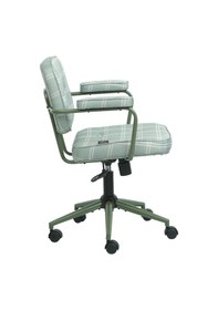 Resim Button Ekose Kumaş Ofis Ve Çalışma Sandalyesi Yeşil Yeşil 