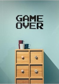 Resim dekoraven Game Over Ahşap Yazı Tablo, gameover 