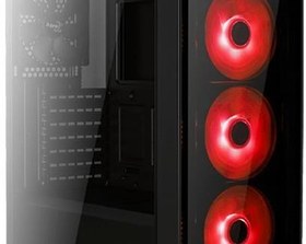 Resim Aerocool Quartz Red 600W Mid Tower Kasa Siyah 1Xusb 3.0 Ve 2Xusb 2.0/Kırmızı Led Fan/600W 80+Br 