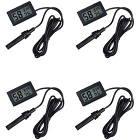 Resim Lisinya 4 Adet Dijital Ekran Sıcaklık Ve Nem Ölçer - Termometre Higrometre Kuluçka ( ) 