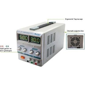 Resim Te-5305B Dc Güç Kaynağı. Dc 0-30V. 0-5A Tek Kanal 