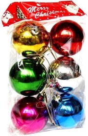 Resim SüSLe Bebek ve Parti Yılbaşı Ağaç Süsü Cici Top, 6 cm - 6 Adet 