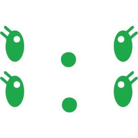 Resim Gülen Surat Ayna Sticker 2 ADET17X17 cm Yeşil 