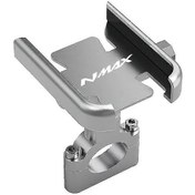 Resim Yamaha N-max 125, 150, 155 N Max Nmax125 Nmax15 Gümüş Gidon İçin Alüminyum Nmax Telefon Tutucu Motosiklet Telefon Tutucu 
