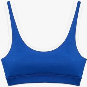 Resim Koton U Yaka Kaplı Renk Kontrastlı Slim Fit Sporcu Sütyeni Saks 5sak30192nk Saks Mavi 