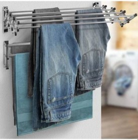 Resim Akordiyon Elbise Kurutma Askısı Kaklanır Kurutmalık Aleminyum Gri 
