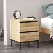 Resim Yurudesign Luvio Komodin 2 Çekmece Metal Ayaklı Keçe-siyah Lv25-kl 