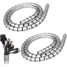 Resim Mcreative Spiral Kablo Kanalı Kablo Fiş Düzenleyici Toplayıcı Tutucu Gri, 1 mt x 20 mm (2 Adet) 