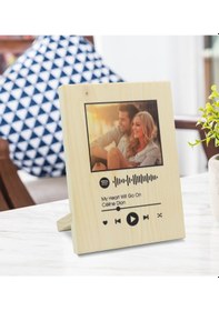 Resim Kişiye Özel Fotoğraflı Spotify Barkodlu Dekoratif Ahşap Çerçeve 