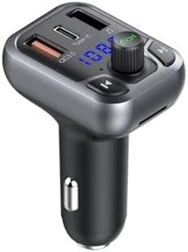 Resim M63 Araç Fm Transmitter Bluetooth Araç Kiti Type C Pd Hızlı Şarj Dijital Ekran Tf/Sd Kart Usb Çakmak 