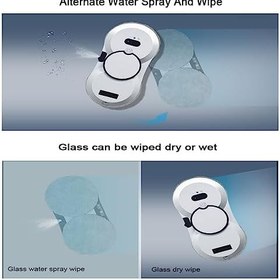 Resim 80w Robot Pencere Süpürgesi Akıllı (Emme Gücü 5600pa), Otomatik Cam Temizleme Robotu Camı, Uzaktan Kumandalı Pencere Temizleyici, 360° Döndürme 
