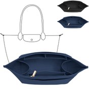 Resim Çanta Düzenleyici - Çok Bölmeli Keçe El Çantası ve Tote Organizer, Kompakt Hafif Depolama Çantası Kadın Seyahat Makyaj ve Ofis Aksesuarı İçin 