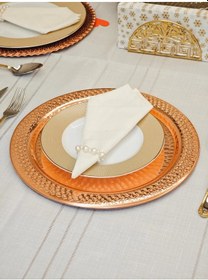 Resim Desenli Bakır Supla Servis Tabak 30 Cm Bakır 