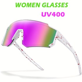 Resim Unisex Moda Gözlükleri, Delikli Çerçeve, Yarım Çerçeveli Tasarım ve Polka Dot Baskı - Dış Mekan Aktiviteleri için İdeal, Koşu, Tırmanma ve Golf - Kağıt Kutu Ambalajı Dahil 