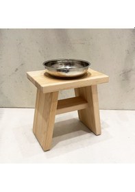 Resim Shark Anatolia Sedir Ahşap Banyo Taburesi Oturak Ve Beyaz Bakır Hamam Tası Seti Çok Renkli 