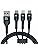 Resim Nettech NT-DC13 İp Örgü 100 Cm USB To Micro + Lightning + Type-C Şarj ve Data Kablosu (Siyah) NT-DC13 