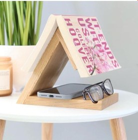 Resim Kitap Sayfası Tutucu Standı, Ahşap Üçgen Ayraç, Masa Üstü Kitap Okuma Desteği Kitap Standı, 