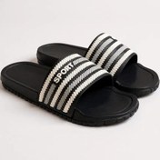 Resim Alb 10250 Çizgili Sport Erkek Plaj Havuz Bahçe Yazlık Sokak Terliği Siyah 