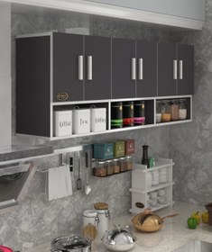 Resim Kenzlife hazır mutfak vice gri 060*180*32 mutfak banyo dolabı kapaklı raflı 