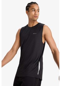 Resim Defacto Defactofit Hızlı Kuruyan Standart Fit Sporcu Bisiklet Yaka Baskılı Atlet A1736ax25hsbk81 Siyah 