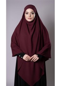 Resim Hürrem Bone Bordo Pratik Hazır Geçmeli Tesettür Eşarp Medine İpeği Bağcıklı Sufle Hijab 2301 16 
