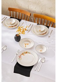 Resim Emsan New Bone Nova 18 Parça 6 Kişilik Yuvarlak Yemek Takımı Renkli 