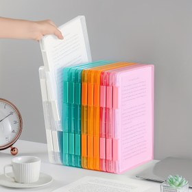 Resim 1 Adet Şeffaf Plastik Dosya Organizatör Kutusu - Ofis, Okul, İş, Gebelik Kayıtları ve Sözleşmeler için Renk Kodlu Bölmeli Çok Katmanlı Su Geçirmez Belge Saklama - Taşınabilir Dayanıklı PP Malzeme, Okul Malzemeleri | Net Görünüm Tasarımı | Kompakt Tasarım, Dosya Saklama Kutusu 