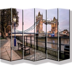 Resim Dekobul Londra 6 Kanat Tekerlekli Kanvas Paravan 