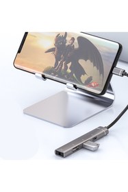 Resim Ally 4in1 Type-c+3.5mm+usb Girişli Çoğaltıcı Adaptör Çevirici Hub Gri 