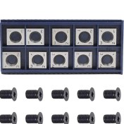 Resim Guangdong Spirit 10 Adet 14MM Kare Düz Karbür Kesici Uç ile 10 Adet M610MM Vidalar Ahşap Çalışma Spiral/helisel Planya Kesici Kafa (Yurt Dışından) 