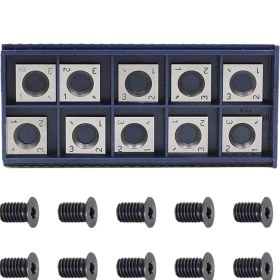 Resim Guangdong Spirit 10 Adet 14MM Kare Düz Karbür Kesici Uç ile 10 Adet M610MM Vidalar Ahşap Çalışma Spiral/helisel Planya Kesici Kafa (Yurt Dışından) 