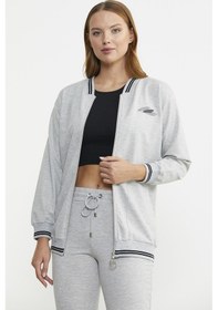 Resim Fermuarlı Örme Kombinli Eşofman Takım - Gri 001 