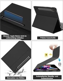 Resim m.tk moveteck Galaxy S10 Ultra 14.6 inç SM-X920 ile Uyumlu Bluetooth Klavyeli Tablet Kılıfı, Kalem Bölmeli, Koyu Yeşil 