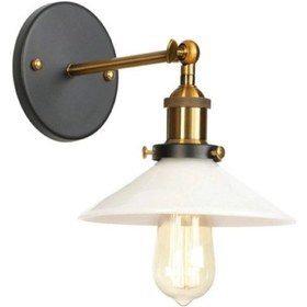 Resim Riolight Retro Tekli Metal Duvar Aplik Şapka Çapı 22cm Siyah 