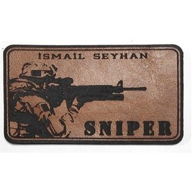 Resim Keskin Nişancı Deri İsimlik - Snıper İsimlik Çok Renkli 